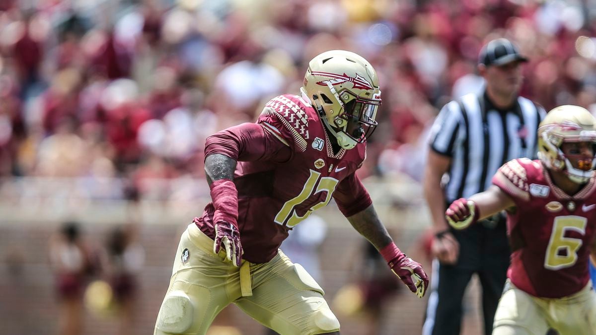 Florida State defensive end Joshua Kaindoh (13) during an NCAA football game on Saturday, Aug....