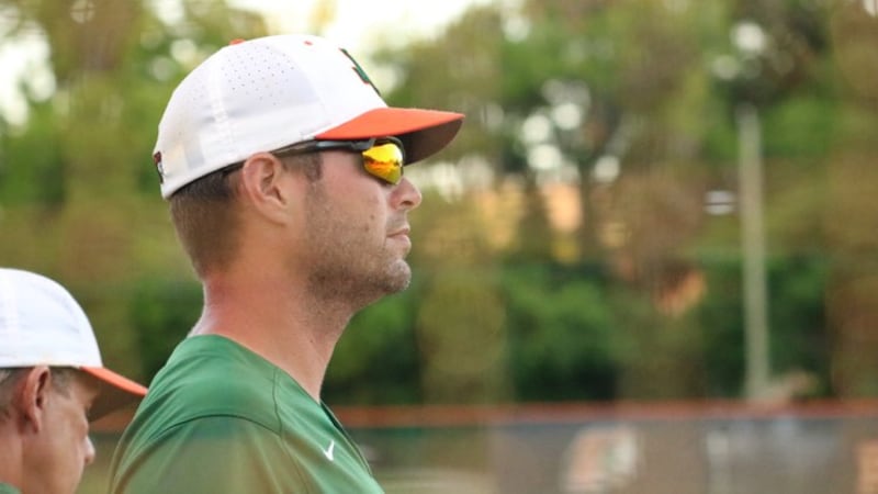 Florida A&M Rattlers Pitching Coach Bryan Henry looks on as FAMU's baseball team plays at...