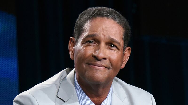 FILE - Sportscaster Bryant Gumbel speaks on stage at HBO 2015 Winter TCA in Pasadena, Calif.,...