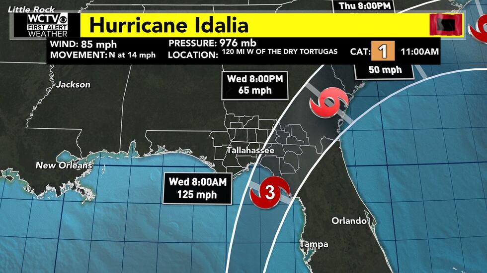 The 11am advisory from the National Hurricane Center for Hurricane Idalia.