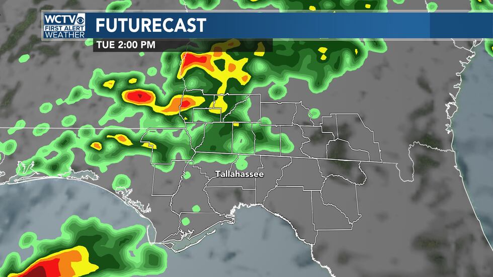 Afternoon showers or storms Tuesday