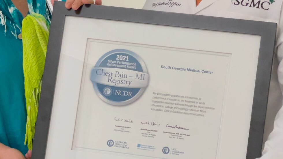 SGMC Award for patient care at Dasher Heart Center.